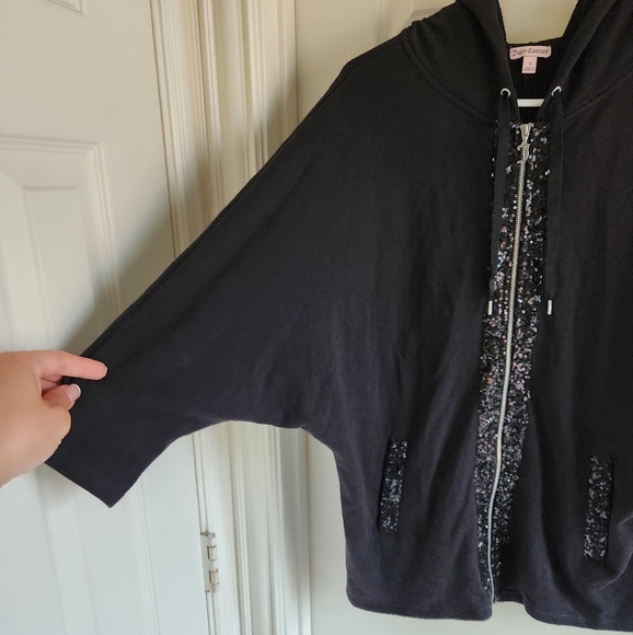 Juicy Couture Sequin Shimmer Zip Up Hoodie Size Small - Picture 4 of 8